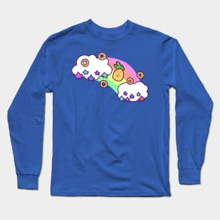 Rainbow Cloud Pineapple Long Sleeve T-Shirt